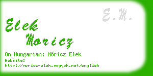 elek moricz business card